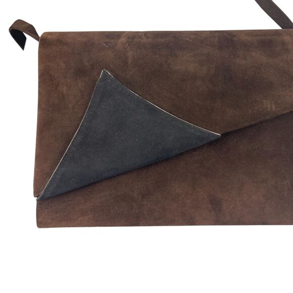 VTG Mr. Jay Brown Suede Messenger Clutch Crossbody Purse Evening Bag Old Money - Picture 4 of 9